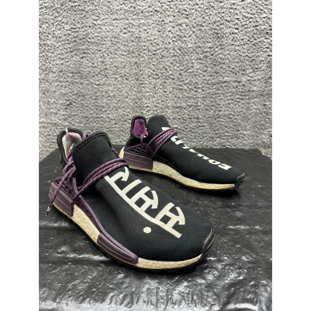 Adidas x Pharrell NMD Human Trail Equality Sneakers AC7033 Core Black Mens 10 US